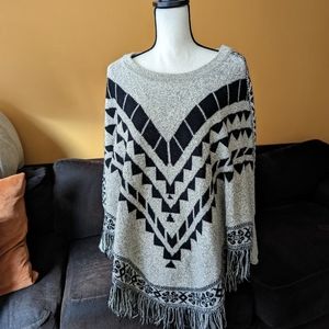 Knitted Sleeved Poncho